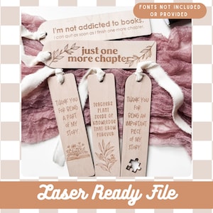Digital Download | Teacher Appreciation Gift Bookmarks SVG File | Laser File | Glowforge File | Book Lover Teacher | Teacher Gift File