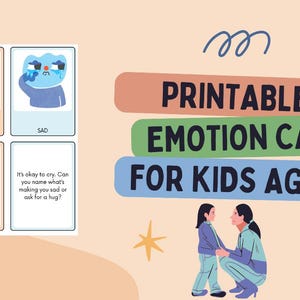 Tarjetas de emociones imprimibles para niños / Tarjetas de memoria de sentimientos para preescolar, Rincón de la calma, Herramientas SEL para la educación en casa, Aprendizaje socioemocional