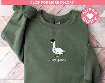 Sweat-shirt Silly Goose, chemise Silly Goose, cadeau sweat-shirt drôle pour femme Silly Goose University ras du cou, cadeau pour maman, cadeau pour homme elle