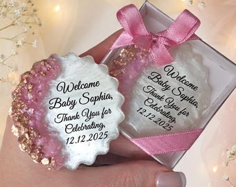 Baby Shower Favor , Personalized Baby Girl Keepsake ,Welcome Baby Gift Guest Favor Decor