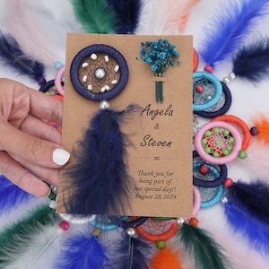 Keychain Mini Dreamcatcher Favors, Unique Gift, Boho Baby Shower Favors, Bohemian Wedding Favors for Guest, Engagement Party Favor, Bridal