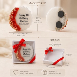 Photo Magnet | FAST SHIPPING | Shimmering Luxury Favors | Milestone Keepsake | 30th 50th Adult Birthday Party image 2