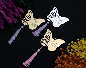 50 PCS Custom Baby Shower Butterfly Favors, Baby Welcoming Magnet, Gender Reveral Favors,Butterfly Theme Party Favor,Acrilic Mirror Magnet 2