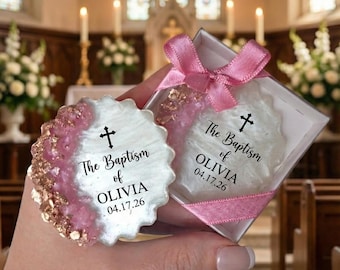 Baptism Favors for Girl, Christening Favors for Guests, First Holy Communion Gift, Custom Magnet