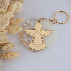 Custom Baptism Keychain Favor, Mi Bautizo, First Communion Favors, Christening Epoxy Favors,Confirmation,Baptism Angel,First Holly Communion