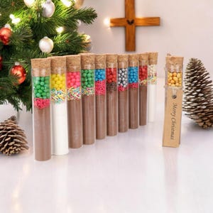Personalized Christmas Hot Chocolate Favors, Happy Holiday Bulk Favors, Hot Cocoa Tubes, Christmas Thank You Favors, Hot Chocolate for Guest
