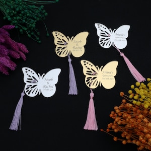 50 PCS Personalizados Quinceanera Butterfly Favores, Chá de Bebê Favores, Casamento Favores, Mis Quince 15, Doce 16 Favores de Festa, Espelho Ímã Acrílico