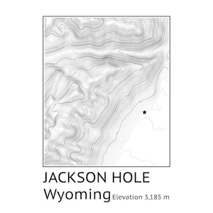 Jackson Hole, Wyoming | Impression de topographie | Fichier téléchargeable