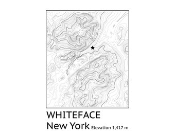 Whiteface, New York | Topography Print | Downloadable File