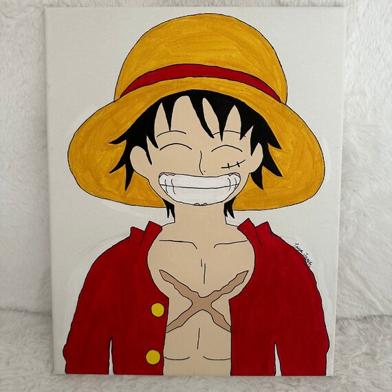 One Piece Straw Hat Luffy Acrylic Painting 