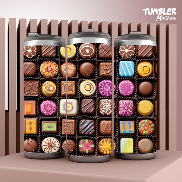 3D Sweet Chocolate Tumbler Design / Delicious Wrap / Straight Tapered / 20 et 30 oz /Téléchargement instantané / Haute qualité / Thème mignon