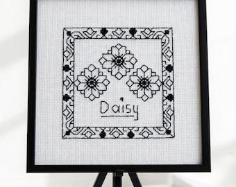 Young Stitcher's Blackwork Gänseblümchen Muster PDF