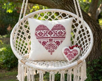 Österreichisches Herz Kreuzstichmuster Folk Stickerei PDF