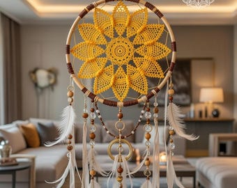 Solar Plexus Portal Mandala – Golden Sunburst Heiliger Kreis Häkelanleitung