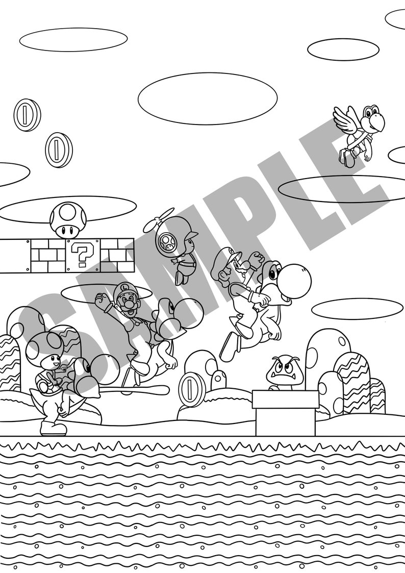 A4 Super Mario Colouring Book. Kids Colouring Books. Party Bag Ideas