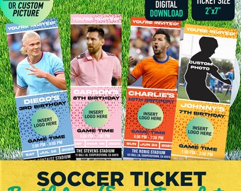 Digitaal voetbaluitnodigingsticket | Digitale verjaardagsuitnodiging | Voetbal evenement huwelijksfeest | Afdrukbaar sportticket dat we aanpassen | Geschenk
