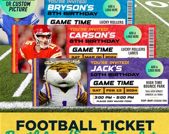 Digitaal voetbaluitnodigingsticket | Digitale verjaardagsuitnodiging | Bruiloft evenement verjaardagsfeestje | Afdrukbaar sportticket dat we aanpassen | Geschenk