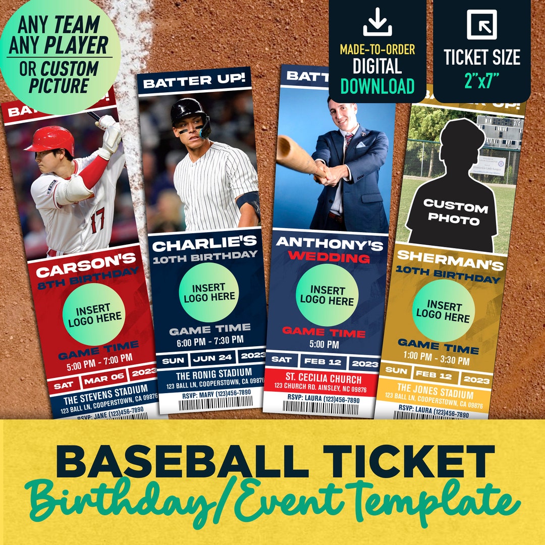 Digital Baseball Invitation Ticket | Digital Event Wedding Groom Invite ...