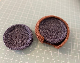 Crochet Coaster Set with Holder Pattern