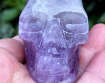 AMETHYST CRYSTAL SKULL C10 Polished Carved Quartz Crystal