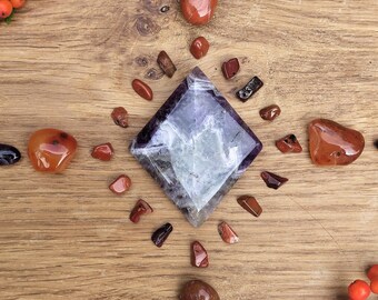 S43 CRYSTAL GRID SET Spiritual Protection - chevron dream amethyst, jasper, carnelian, mookaite - mandala.