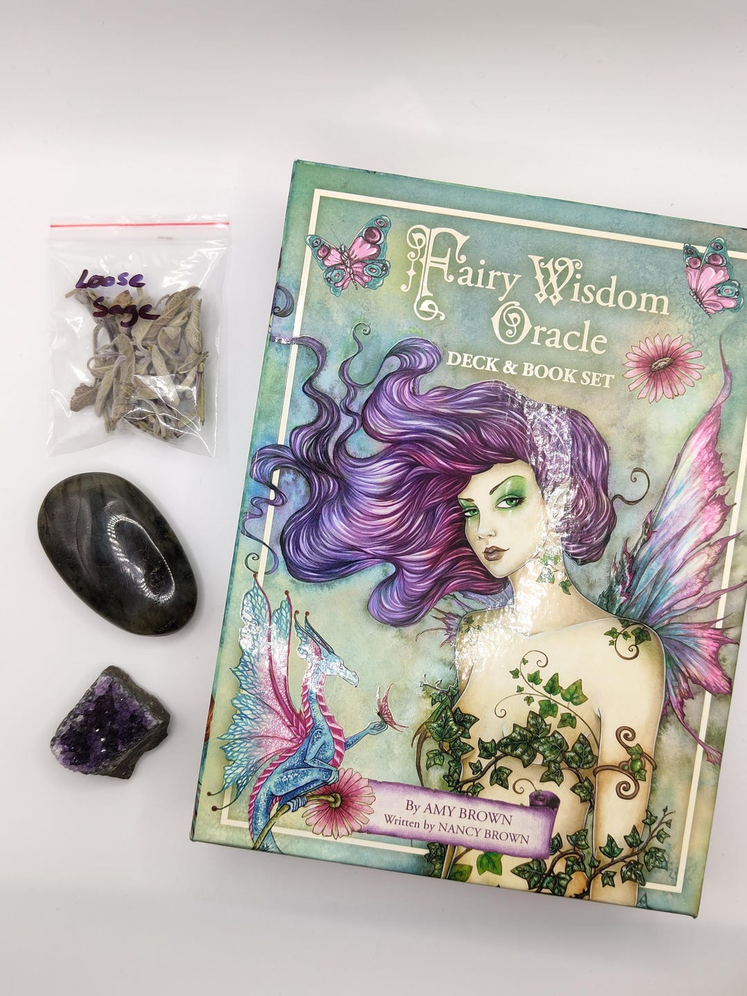 R10 Oracle Card Deck and Crystal Set - Amy Brown - Fairy Wisdom Oracle ...