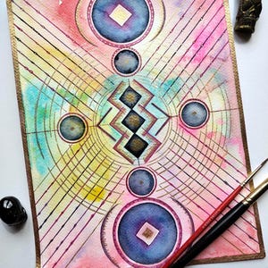 ART EXPERIMENTS - Abstract Light Codes - Original Watercolour Art