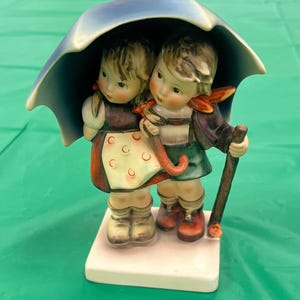 Vintage HUMMEL STORMY WEATHER Figurine Number 71 Made in West Germany Excellent Condition