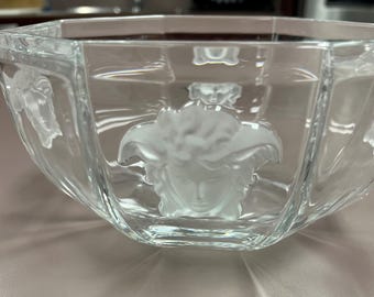 Rosenthal Versace Large Footed Crystal Bowl - Medusa Lumière Line