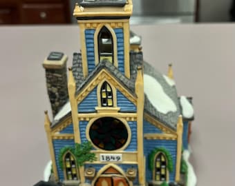 Vintage Department 56 Deacons Way Chapel, Hand Painted Porcelain Village