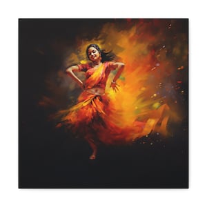 Indian classical Dance Oil Painting Canvas Gallery Wraps