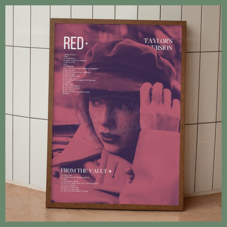 Red Taylor's Version Album Cover Art Print Red TV Taylor Etsy México