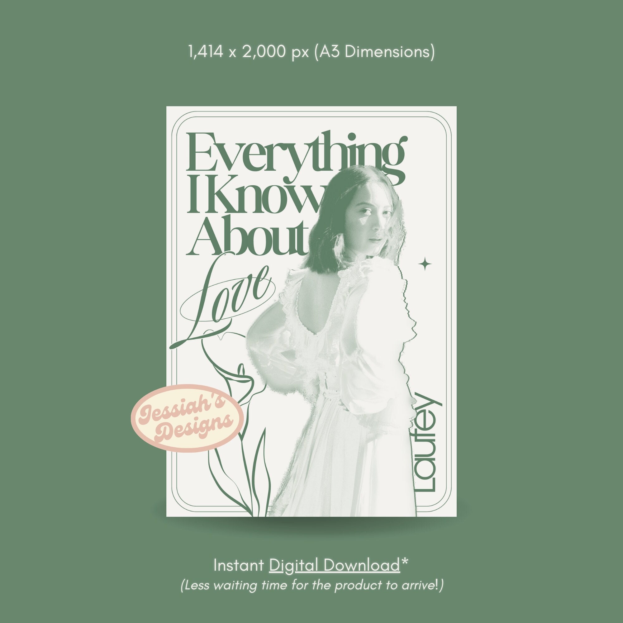 Green Laufey Poster, Everything I Know About Love Art Print for Bedroom ...