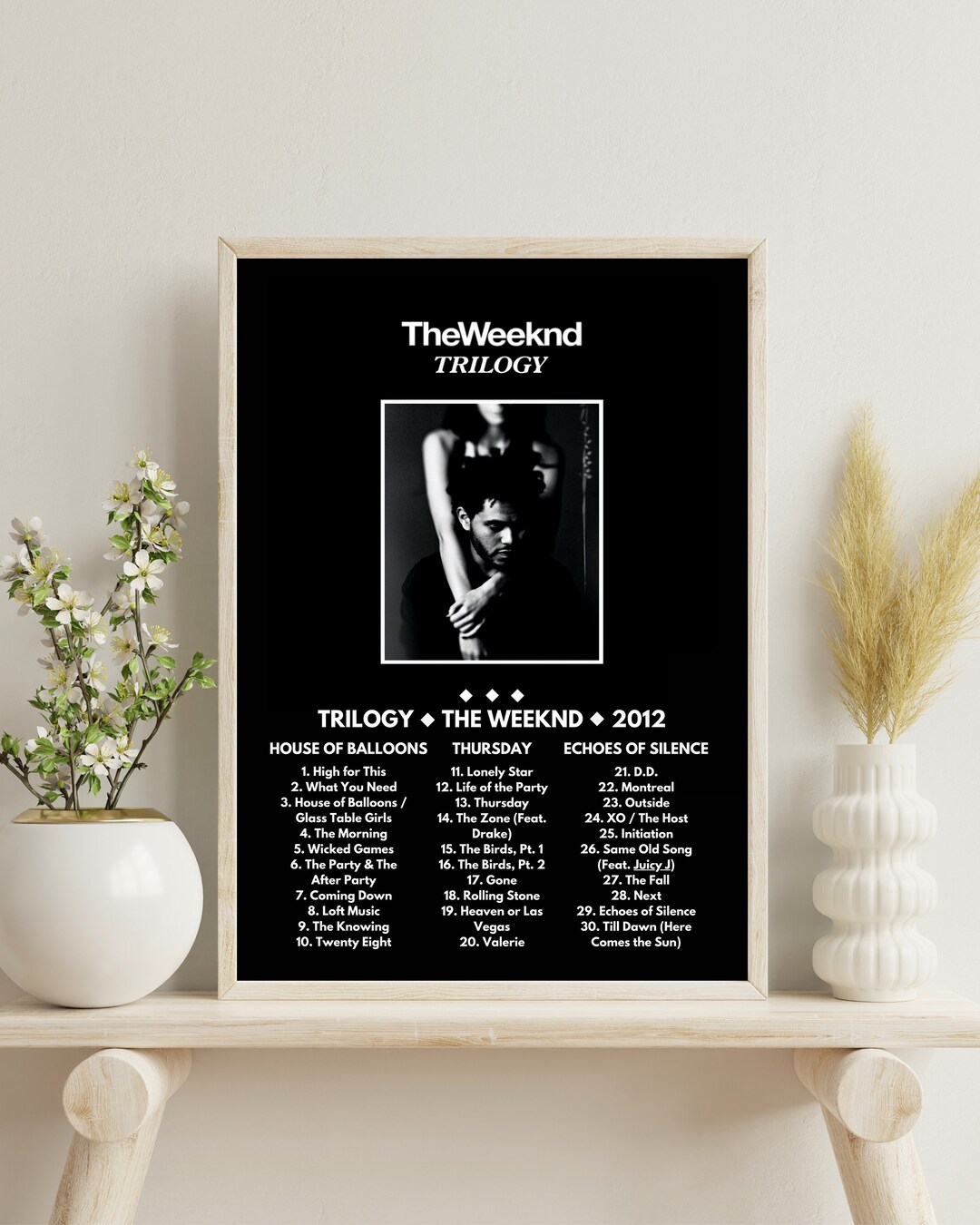 The Weeknd Poster Tracklist Album Print Trilogy Etsy