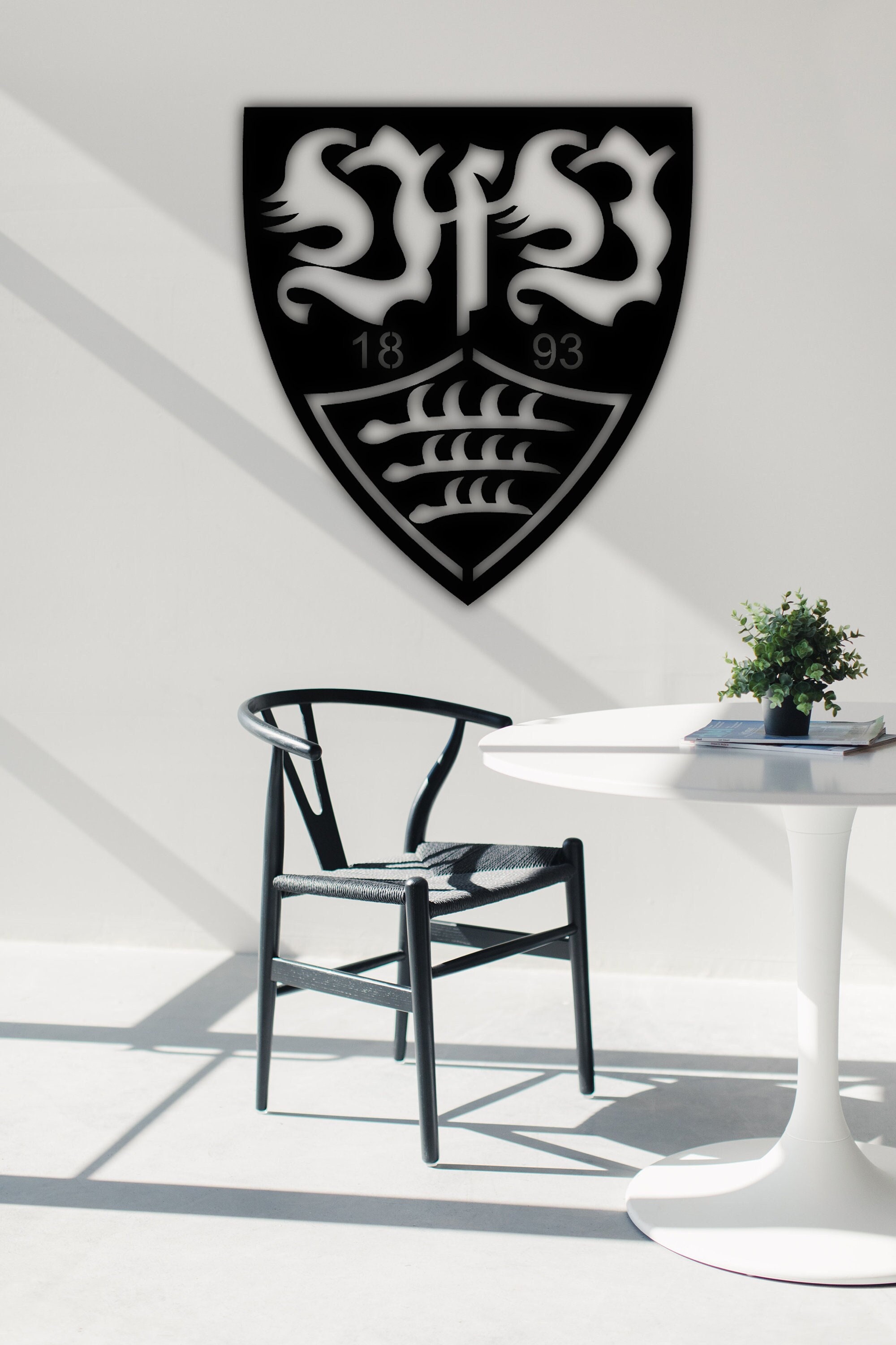 Vfb Stuttgart Football Logo Metal Table Decoration Decor Present Gift Wall - Art Picture Etsy