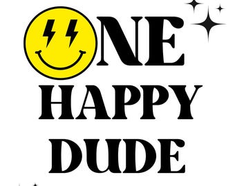 Un tipo feliz / Primer cumpleaños / Fiesta de cumpleaños / Negro / Amarillo / Cara sonriente / Descarga digital / A cuadros / Signo / Un signo de tipo feliz