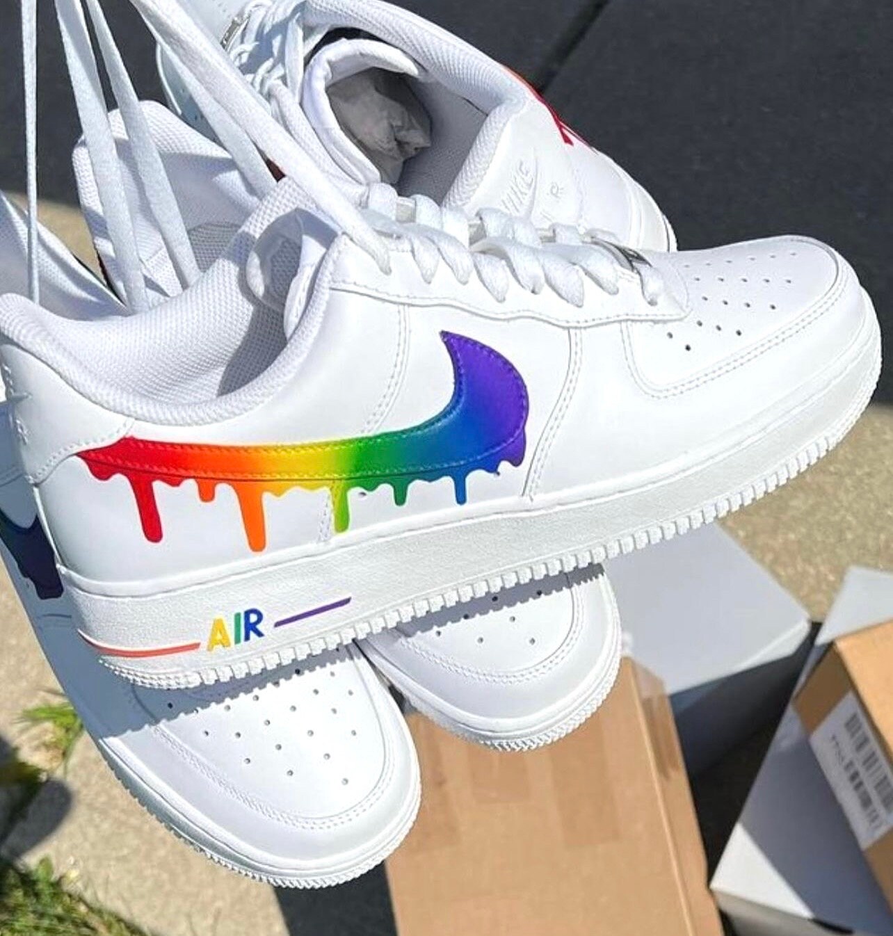 Ah love love loving these custom Louis Vuitton inspired Air Force ones!!!  And they're under $210!!!!!