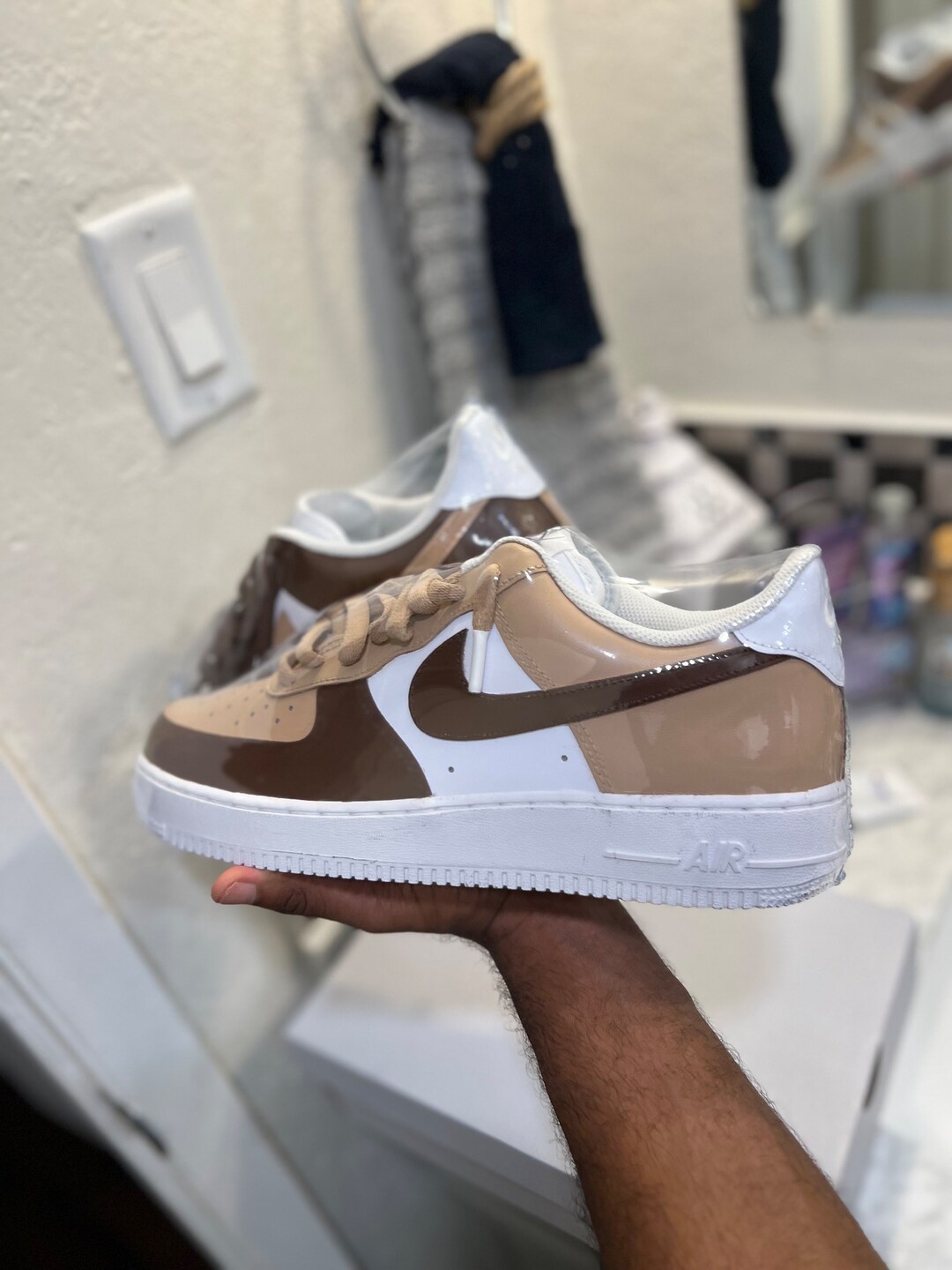 custom air force 1 mocha