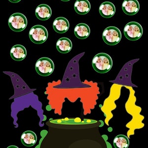 Sanderson Sisters Halloween dörrdekorationssats, häxkitteltema