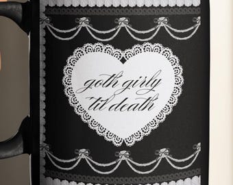 Goth Girly Ceramic Mug: Spooky Coquette Coffee Tea Gift