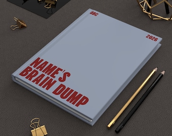 Brain Dump Journal - Blue | Hardcover 2026 Planner, Personalized Name Option