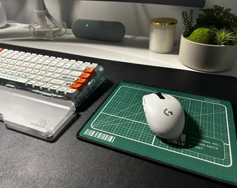 SAMPLE SALE -Green Cutting Mat Grid Non-Slip Gaming Mouse Pad | Craft Blueprint Desk Mat