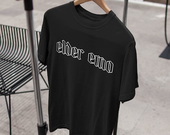 Elder Emo T-shirt: Unisex Comfort Colors Gothic Font Tee