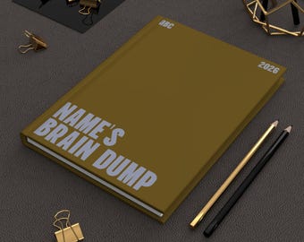 Brain Dump Journal - Olive | Hardcover 2026 Planner, Personalized Name Option
