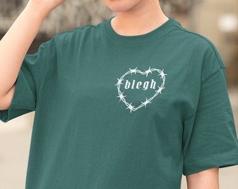 Barbed Wire Heart T-Shirt: Comfort Colors Heavy Metal Tee