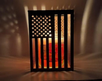 American Flag Candle Holder