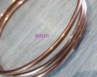 Copper wire 4mm thick 7 gauge for craft jewellery. Pure unplated Anti tarnish 1M coil