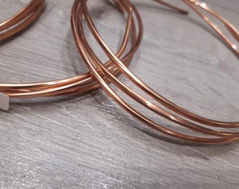Copper wire 3mm thick 9 gauge for craft jewellery. Pure unplated Anti tarnish 1M coil
