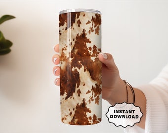 COW PRINT | 20oz Skinny Tumbler Cowprint Wrap, Western Tumbler Wrap Template,  Cowprint tumbler sublimation design Wrap PNG Download