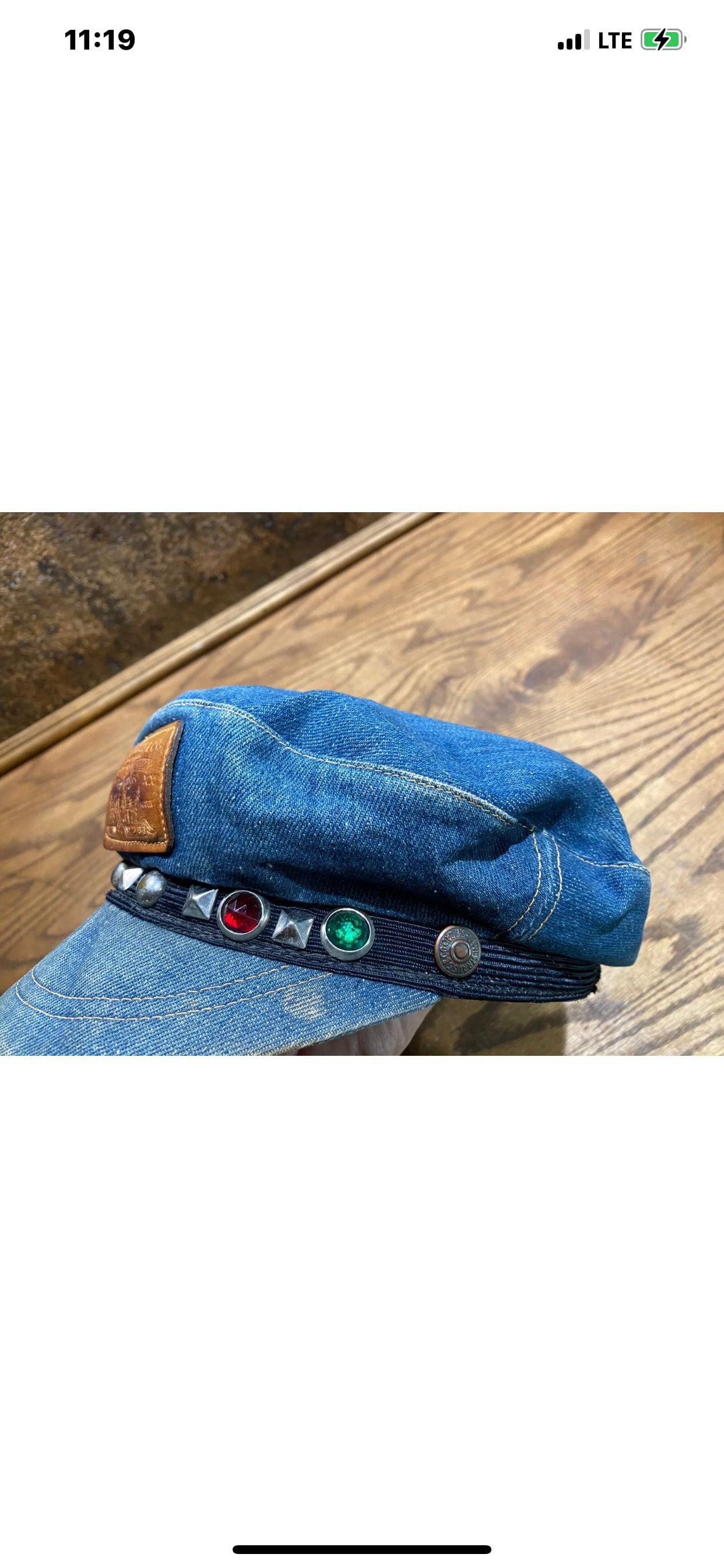 Chapeau Cowboy Vintage Levi's En Denim - Fabriqué Aux USA - Taille 7 1/8 - Occasion Très Bon état